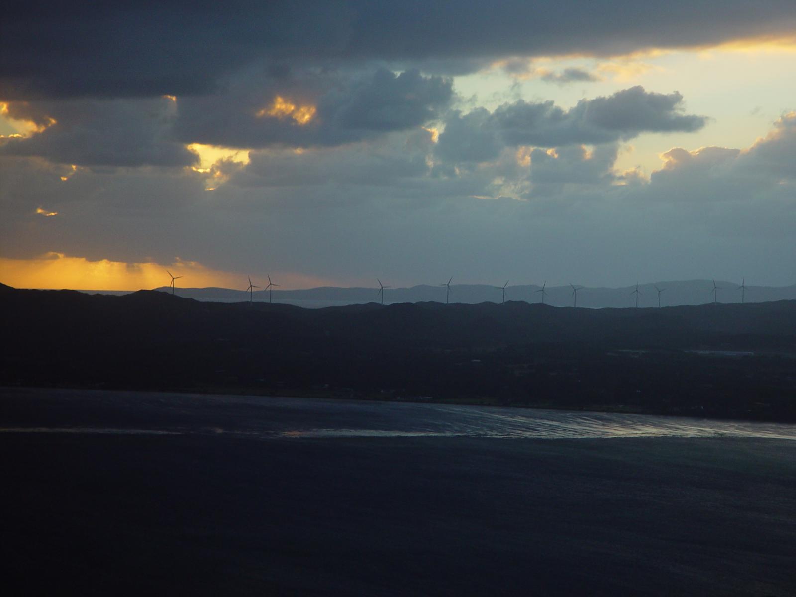 Albany wind-farm against the sunset, Western Australia